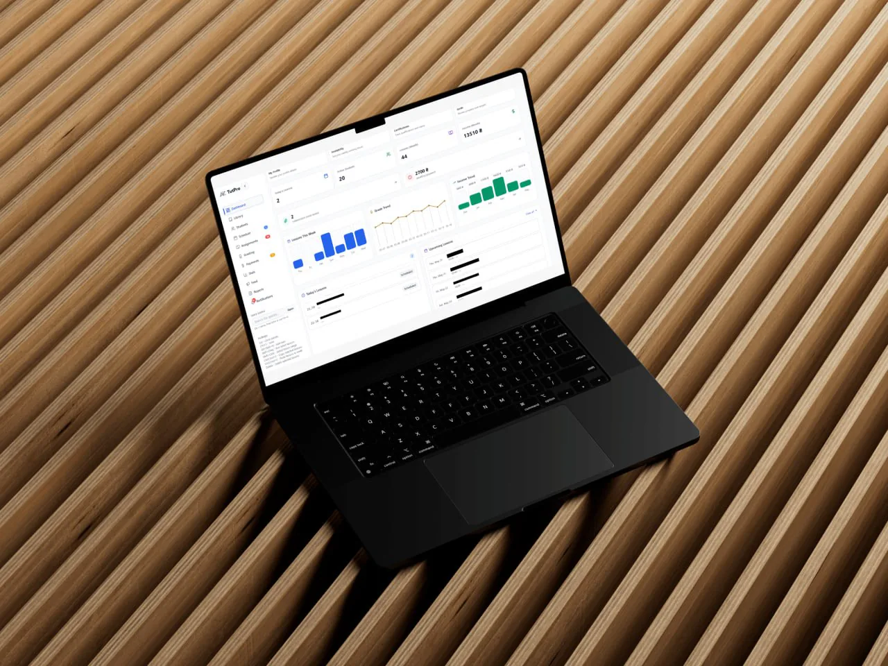 TutPro dashboard on a laptop
